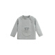 White wheat children's 2024 autumn new long-sleeved boy pure cotton pocket t-shirt baby girl bottoming top gray 100