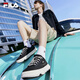 
FILA official men's shoes ROCK modern canvas shoes 2024 summer new fashion casual shoes sports shoes black-BK 42