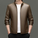 Goldlion 2026 Autumn and Winter Haining Leather Jacket Middle-aged Men's Dad's Wear Business Casual Leather Jacket Boutique Trend Jacket Black 3XL 190