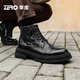 Botas de Martin Zero en invierno Nuevo Lace-up negro más Velvet Botas de cuero cálido Botas gruesas Suelas al aire libre Negro 40 40