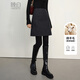 Late White New Product Short Wool Skirt for Small People 2025 Winter High-Quality Versatile Slim Wool Skirt Dark Gray M