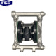 FGO pneumatic diaphragm pump high performance stainless steel 304+F46 EGQBY-15APF DN15 flow rate 2m3/h