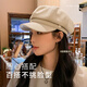 XUEXIMAN hat for women, high-end duck bill octagonal hat, fashionable beret, versatile, face-showing, small, simple, adjustable newsboy hat