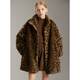 ELLE KIDS children's clothing yellow brown eco-friendly imitation fur jacket for girls winter new old money style leopard print coat leopard print color 165 (M)