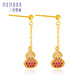 Shipulin 18K gold earrings Fulu earrings women's gold fashion earrings for your girlfriend, about 0.42~0.46g + inlaid zircon earrings