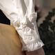 Shimmer shirt women's white lace collar 2025 new early autumn temperament shirt literary and versatile French shirt long-sleeved top lace shirt white M