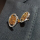 Taiwan art high-end men's brooch light luxury business suit accessories iris collar pin collar buckle maple leaf baroque badge iris cufflinks (1 pair of floating gift box)