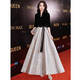 Seidler black evening dress for women 2025 new banquet temperament noble and light luxury niche annual meeting host black long XL (recommended 116-125 Jin [Jin equals 0.5 kg])