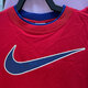 Nike (NIKE) short-sleeved women's clothing 2025 summer new fitness training sportswear half-sleeved round neck breathable casual short T-shirt pure cotton HF6291-687 fitness red XL