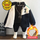 G.duck boys' fleece jacket winter style 2025 new baby winter clothing lamb wool children's thick cotton coat wool sweater gray wool sweater 130