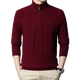Hengyuanxiang 100% pure wool men's half-high zipper high collar thickened and warm middle-aged and elderly knitted sweater base cardigan for men burgundy XL recommended 140-160Jin Jin equals 0.5 kg