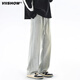 Viishow washed jeans men's simple retro casual loose versatile straight trend brand cleanfit wide leg work pants black L