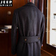 JEEP SPIRIT Winter Thickened Wool Polo Coat Business Medium-length Formal Cashmere Men's Jacket Polocoat Double Breasted Beige S