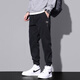 Jeep Spirit Casual Hosen für Männer Frühlings- und Herbst neue lose Krawatten Sport lange Hosen für Männer Trendy Marke Vielseitige Arbeitshose für Männer 9859 Schwarz + 9859 Grau 2xl