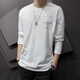 VANCL (VANCL) [MISMO MODELO EN LEI JUN] Camiseta de manga larga de algodón puro para la primavera masculina y otoñal nueva moda suelta y versátil camisa base Top 643 frijoles verde + 692 gris [2 piezas en total] 5xl (aproximadamente 185-200 Jin [Jin equivale a 0.5 kg] se puede usar)