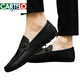 Katile Crocodile Sladers Herren koreanische Art atmungsbezogene Fahrschuhe Männer 2025 Sommer Neues lässige Lederschuhe Herren -Sorte Lazy Trendy Schuhe D831 Brown 42 Small