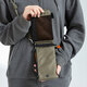 SANWA SUPPLY Fashion One-Shoulder Crossbody Mobile Bag CORDURA Wear-resistant Dual Machine Storage Bag Outdoor Bag Large Capacity Water Bottle Vertical Gray Tea Green
