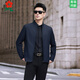 梦特娇旗舰商务夹克男春秋时尚简约翻领行政休闲中年爸爸上衣外套 翻领--深蓝 9737J M 170 建议105-120斤