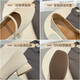 Agsdon Dicke Absatz leichte Mund Single Schuhe Frauenzeh vielseitig Mary Jane Schuhe kleine Lederschuhe Retro Frauenschuhe 531091 Beige 37