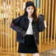 Yimuqi Black Denim Jacket for Women Ins Ins Spring, Summer and Automne's News's New Voly Volyme Short Jeans 2025 New 9926 # Black S suggéré 80-100jin [Jin est égal à 0,5 kg]