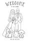 Yusenyi Cartoon Wedding Simple Drawing Hand-painted Wedding Photo Wedding Invitation Sugar Box Sticker Customized Q Version Image LOG Line Half Body Single