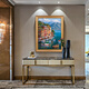 Landschaftsmalerei von Portofino Town, Diqi, Eingang, dekoratives Malerei, handbemaltem Ölmalerei, Korridor, Korridor, hängende Malerei, Esszimmer Wandmalerei 692 Gold Massivholz Rahmen 100x180