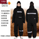 Dan Tusen cold storage special cold-proof clothing long minus 40 degree jumpsuit all-in-one winter cycling electric vehicle military winter coat black upgraded plus velvet plus velvet quilting for warmth-30 3XL