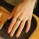 GEM STONE KING 1.8 carat green peridot ring, single inlaid with 925 silver colored gemstones for women, a Valentine's Day gift for your girlfriend, US No. 8