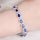 Ink Taoyuan sapphire bracelet for women s925 sterling silver new style versatile pavé blue zircon tanzanite crystal bracelet 925 sterling silver bracelet 17-20 cm adjustable