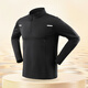 Bmai quick-drying long-sleeved men's autumn and winter half-zip training clothes running sports tops fitness cycling clothes t-shirt autumn black cycling_quick-drying_windproof M