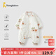 Tongtai baby sleeping bag autumn and winter baby anti-jump children constant temperature pure cotton anti-kicking quilt thin cotton one-piece pajamas brown 90cm