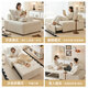 Blocs de construction, canapé-lit, lit rétractable décontracté pliable à deux usines, salon, petit appartement multifonction Sofa, 85 cm blanc off-blanc [chat à l'usure Scratching]