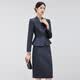 黛维亚2025新青灰色西装套裙女秋气质显瘦酒店前台接待工服珠宝店职业装 藏青色西服+半裙 XL