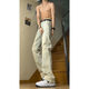 Chaohandu 2025 New Jeans Frühlings- und Herbst Sommer-Casualhose Dünne Schlankhosen Amerikanische Vibe Scimitar Mikro-Flüssigkeitshose Black-G825 m (100-115jin [Jin gleich 0,5 kg])