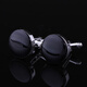 Hunting gift boxed French cufflinks, men's cufflinks, shirt buttons, cuff buttons, men's and women's style, black round enamel_black