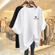 Lauaird extra-large size short-sleeved women's summer T-shirt fat MM plus fat plus size 2-300 Jin [Jin equals 0.5 kg] Loose and casual belly-covering medium-length top 757# white L suggests 115135 Jin [Jin equals 0.5 kg]