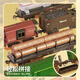 
Jae Chang German quality train model children's electric remote control retro steam toy track car set simulated EMU basic - steam train [92.5*151cm] remote control + electric - gift box [charging version]