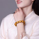 Yueyin Baichuan Golden Phoebe Bracelet for Men and Women High Density Buddha Beads Rosary Beads and Play Bracelet About 15mm