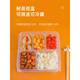 Disposable lunch box food-grade three-compartment four-compartment take-out lunch box divided compartment lunch packaging box commercial fast food box dinner plate square large 4 compartments 100 sets transparent 1300ml