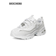 Skechers Classic Retro Diamond Panda Chaussures Casual Shoes Casual's Sole's épaisses petites chaussures blanches 12241 Blanc / Silver / WSL 37