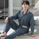 Wei Jie Pure Cotton Pyjamas für Männer im Winterherbst- und Winter-Herren-Pyjamas verdickten Zwischenschicht-Baumwoll-Herrenanzug mittleren Alters und älterer Männermodell P3878 Big Red Cotton 3L [180-210jin [Jin gleich 0,5 kg]]