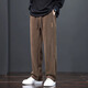 Woodpecker pants men's casual pants spring, autumn and winter new corduroy loose sportswear men's pants plus velvet wide-leg straight pants 509 blue gray plus velvet L /*110-125Jin Jin equals 0.5 kg