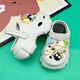 Dezu Nouveau style de garçons et de filles Slippers parent-enfant mignon Cartoon petites boules de charbon Eva Hole Shoes Soft Sodals Sandales sans glissement blanc-606 petites boules de charbon 28-29