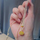 Luzhe 999 pure gold rich gold pendant for women hollow small gold lock braided rope necklace baby lock bag pendant for girlfriend matching S925 necklace