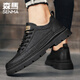 Semir Men's Shoes 2025 Autumn New Black Business Leather Shoes Men's Fashion Versatile Casual Shoes Men Black 42