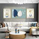 
Yaoshijia painting living room decoration painting modern simple light luxury sofa background wall high-end 2025 new crystal porcelain painting hanging painting mural JD15861 left and right 35*50 middle 70*50 hand-made diamond inlay painting aluminum alloy black frame
