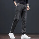 Cotton jeans for men straight slim fit 2025 new fashion brand autumn and winter plus velvet high-end men's casual long trousers spring and autumn 826 black regular 32