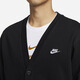 耐克（NIKE） 男针织开衫春季新款黑色纯棉休闲叠搭刺绣外套 FN3899-010 XL