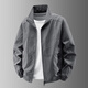 Lomon Jacket Men's Autumn Business Casual Versatile Stand Collar Executive Baseball Top Jacket Men's LH03 Dark Gray XL