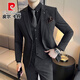 
Pierre cardin groom suit suit men business professional formal wear wedding dress handsome casual slim big size suit men LJT9889 medium gray two-piece suit (suit + trousers) 3XL height 165-185 weight 145-150Jin [Jin equals 0.5 kg]